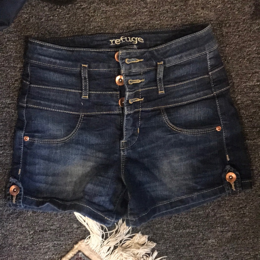 High waisted denim shorts